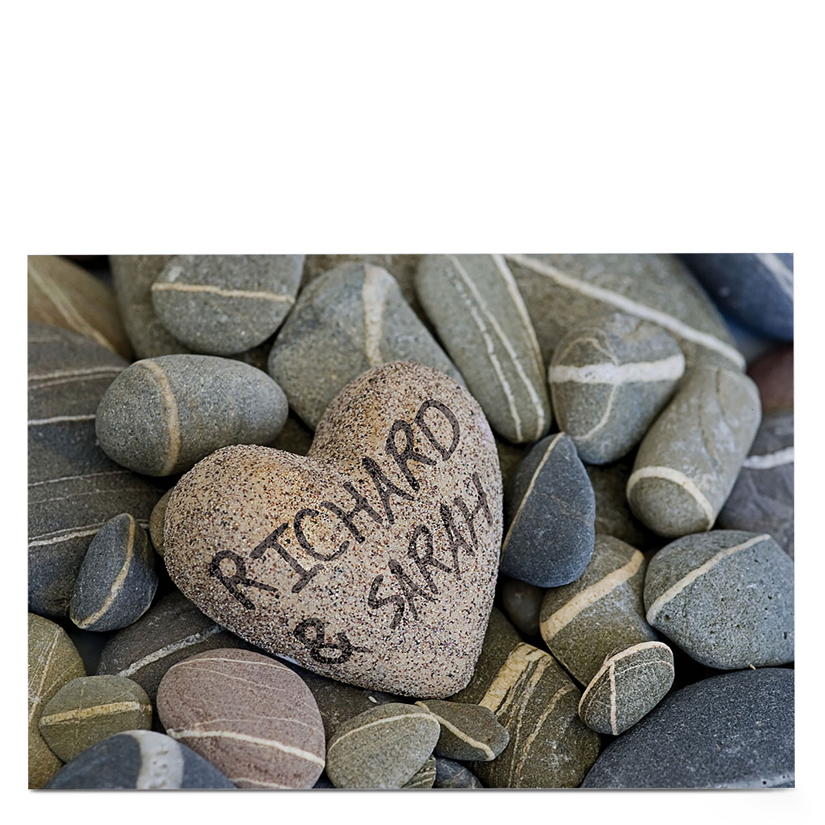 Personalised Card - Heart Shaped Pebble