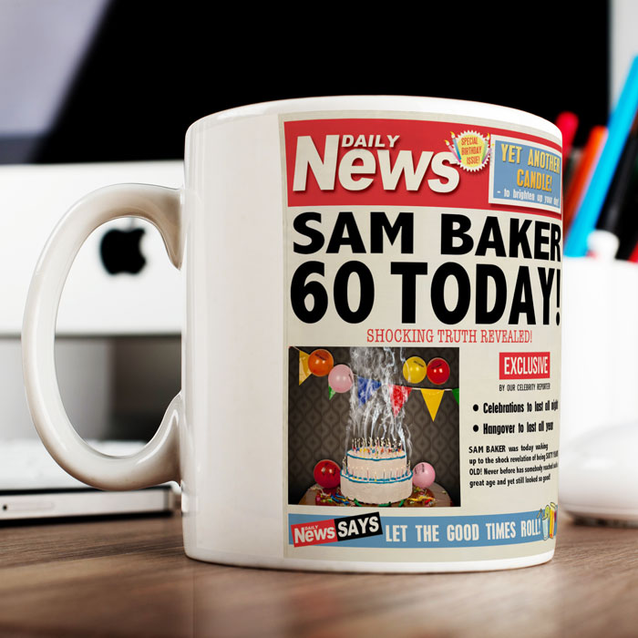 Personalised Mug - 60th Birthday News