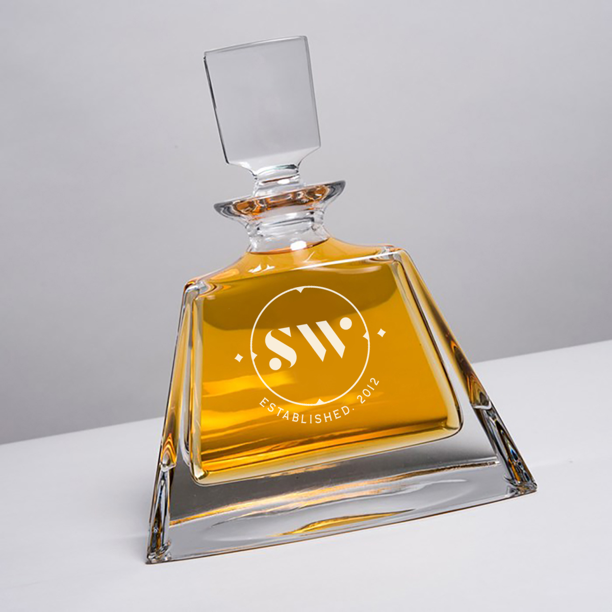 Personalised Lead Crystal Boston Decanter - Initials & Message