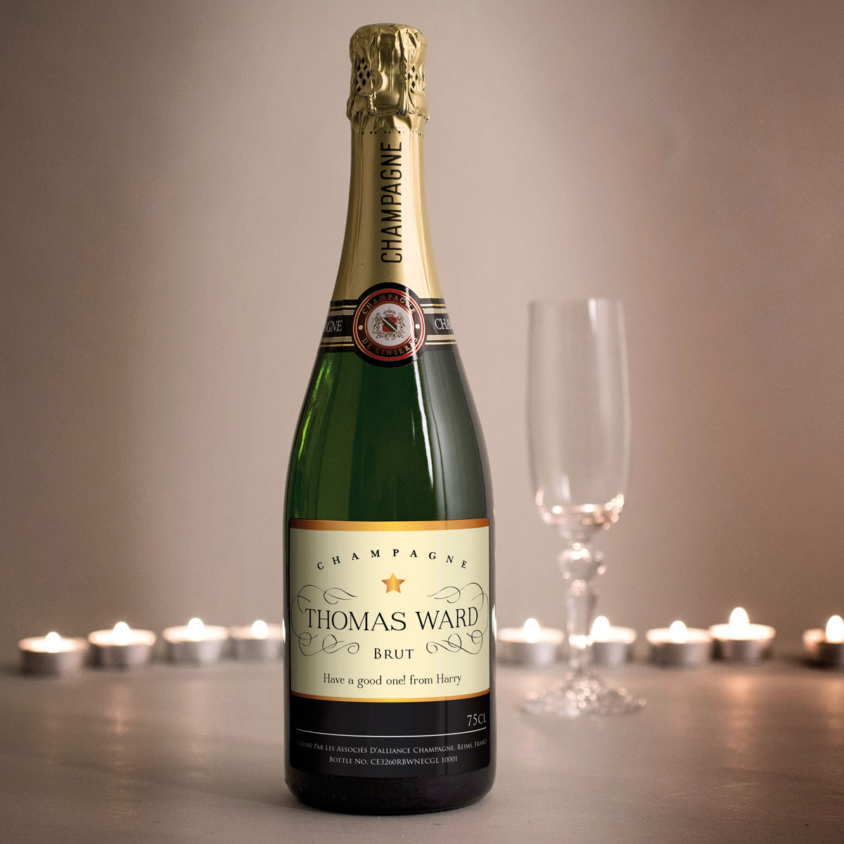 Luxury Personalised Champagne - Star Design