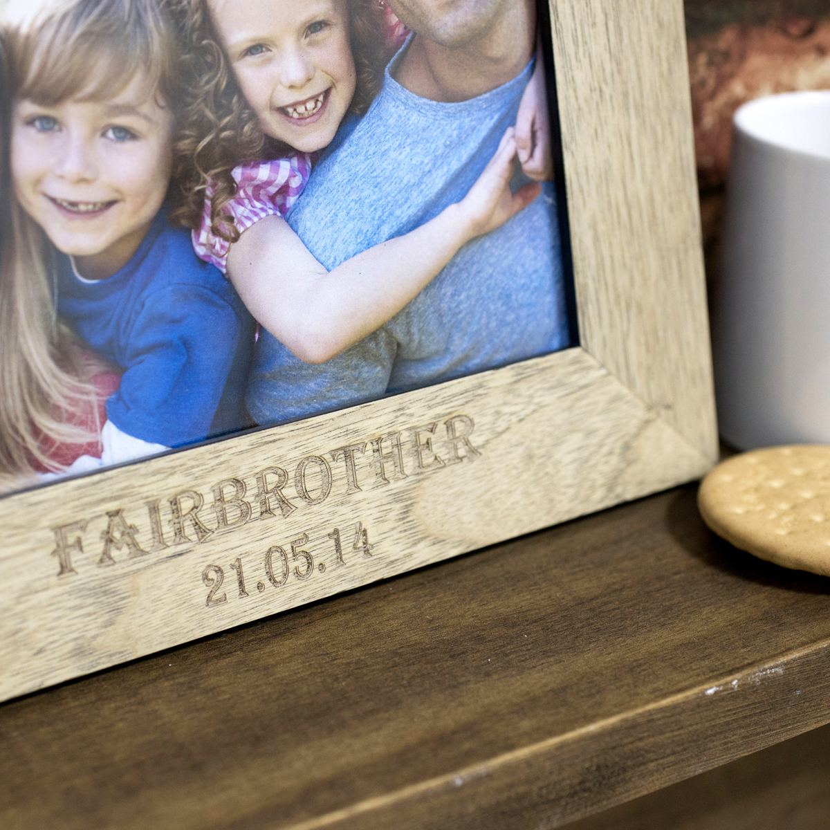 Engraved Wooden Photo Frame - Family Name