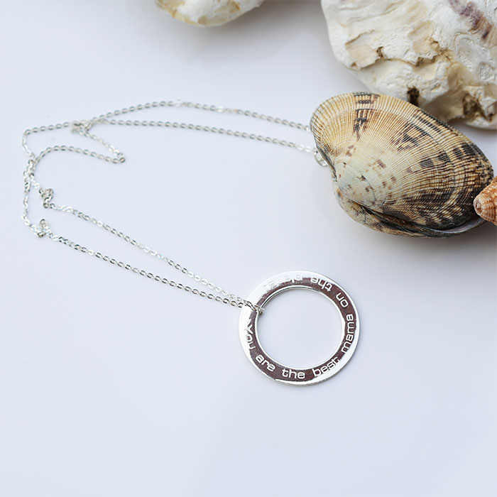 Personalised Sterling Silver Halo Necklace