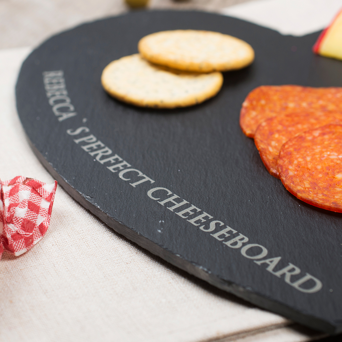 Personalised Heart-Shaped Slate Cheeseboard