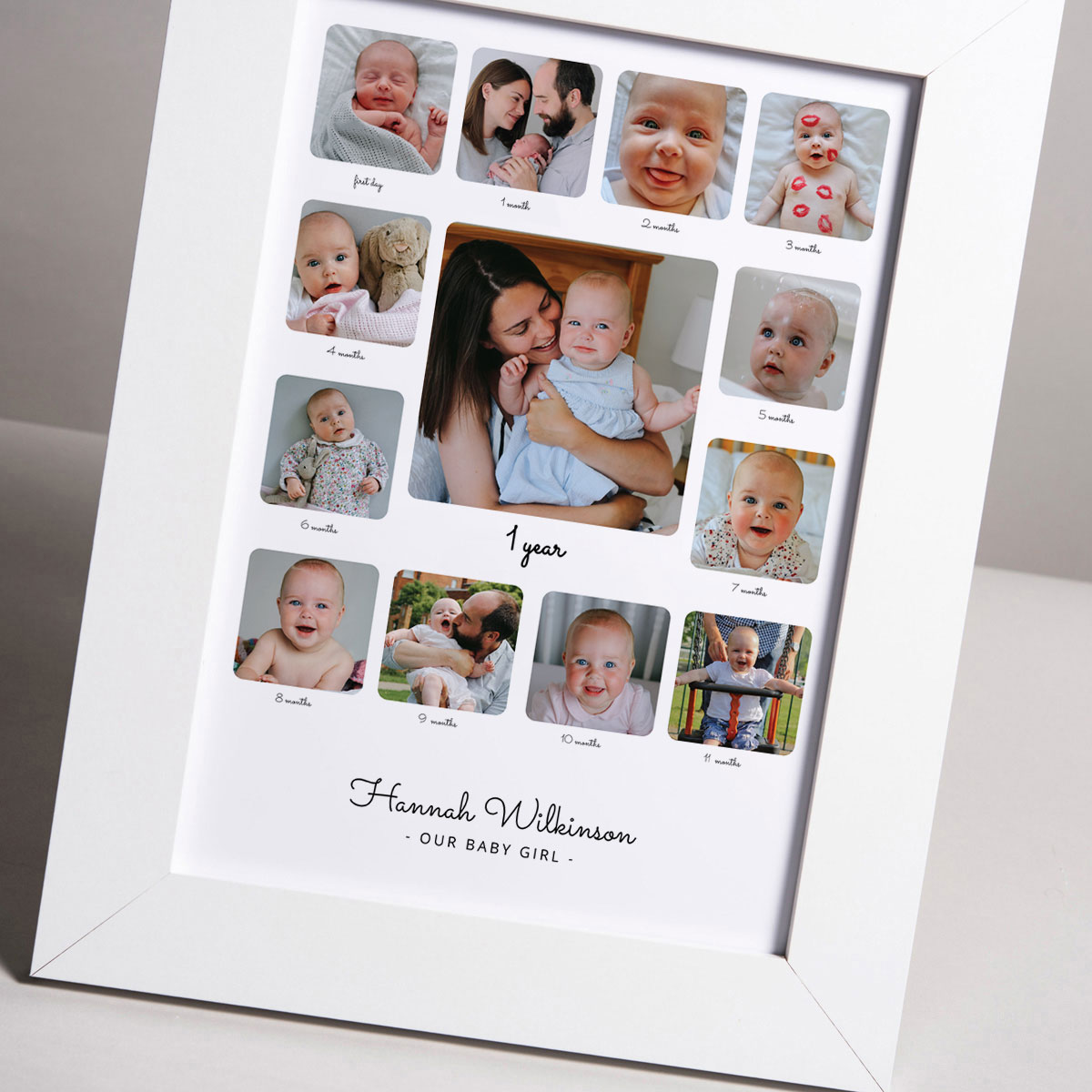 Photo Upload Framed Print - My Baby's First Year