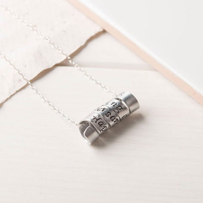 Personalised Aluminium Scroll Necklace