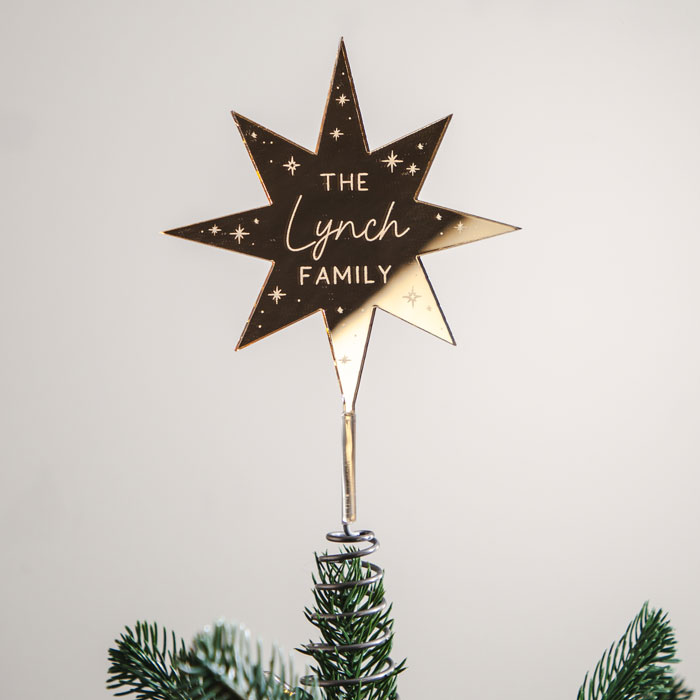 Personalised Star Mirror Tree Topper