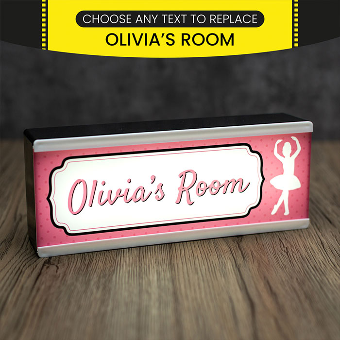 Personalised Room Sign Light Box Ballet