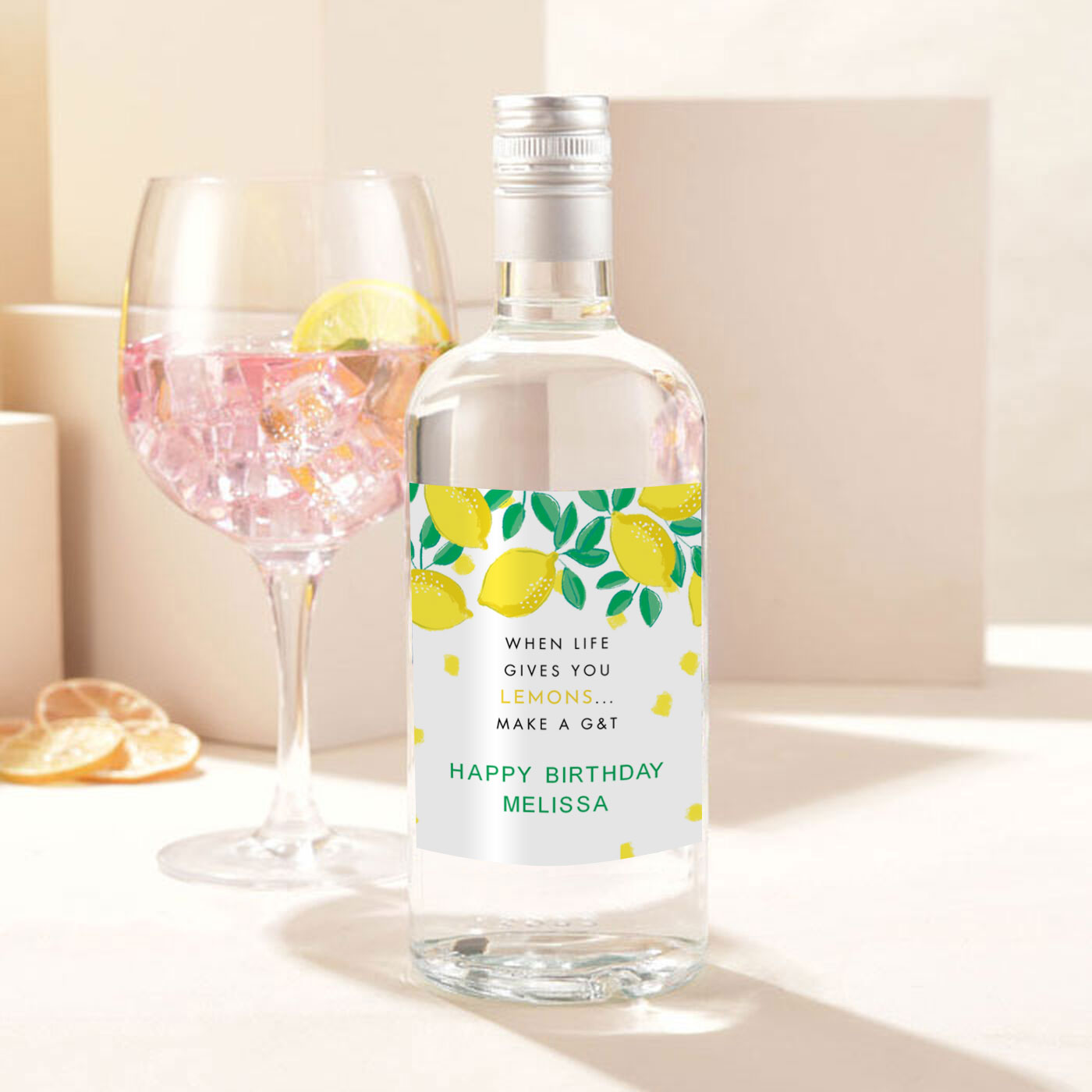 Personalised Birthday Gin - When Life Gives You Lemons ... 