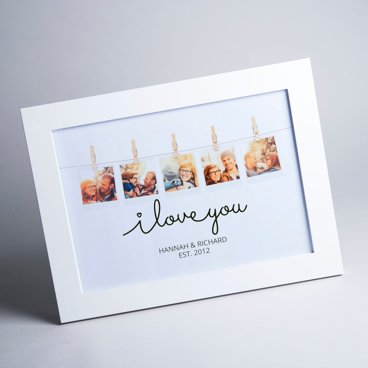 Photo Upload Framed Print - I Love You Polaroid - Valentine's Day