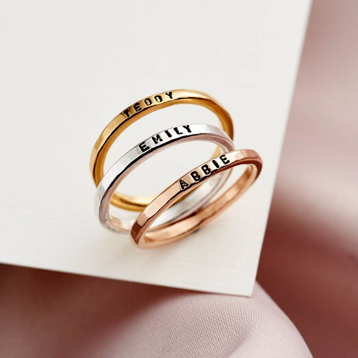 Personalised Posh Totty Stacker Ring