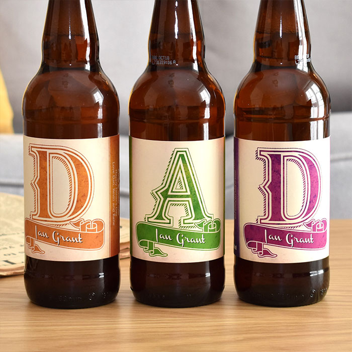 Personalised DAD Pack of 3 Beer 