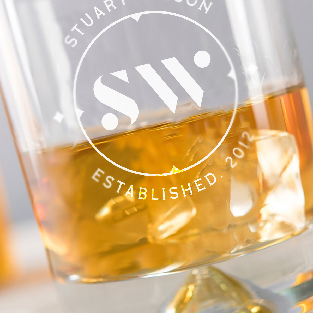 Engraved Stern Whisky Glass - Circle Initials