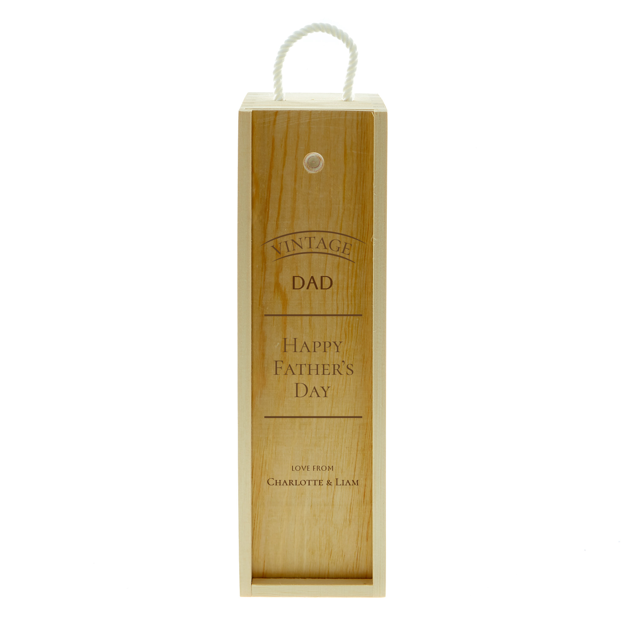 Personalised Father's Day Wine Box - Vintage Happy Father's Day