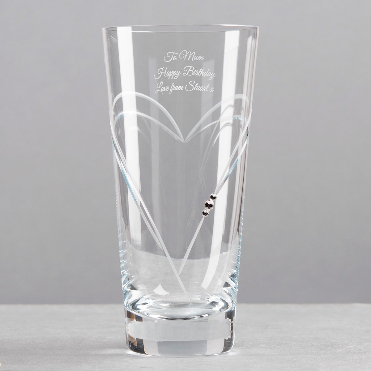 Personalised Swarovski Elements Glass Vase - Mother's Day