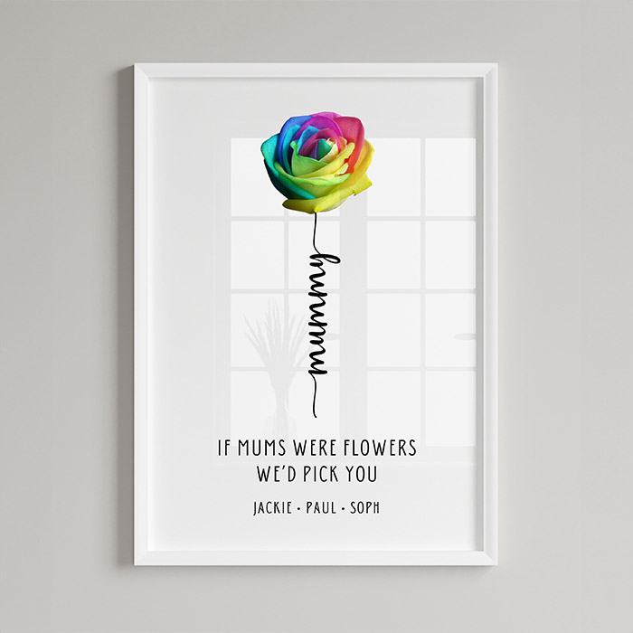 Personalised Single Rainbow Flower Print