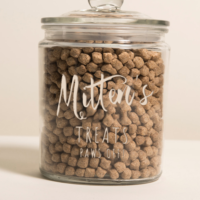 Personalised Cat Treats Glass Jar - Paws Off