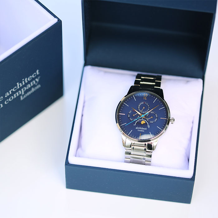 Men's Personalised Watch - Architect Apollo Blue