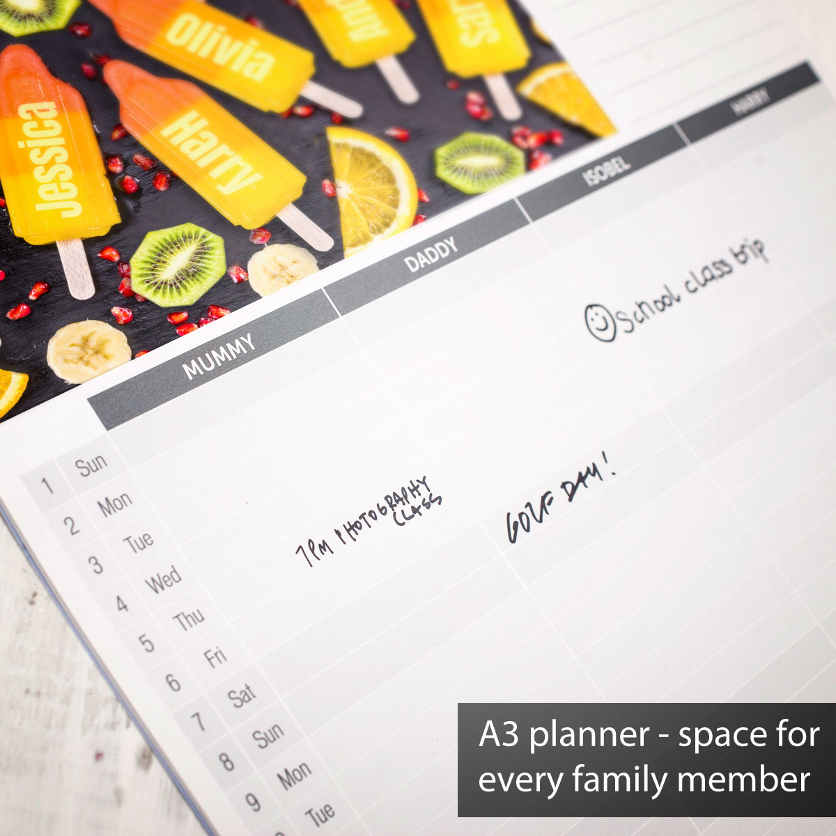 Personalised A3 Planner Calendar - Our Family, 8th Edition