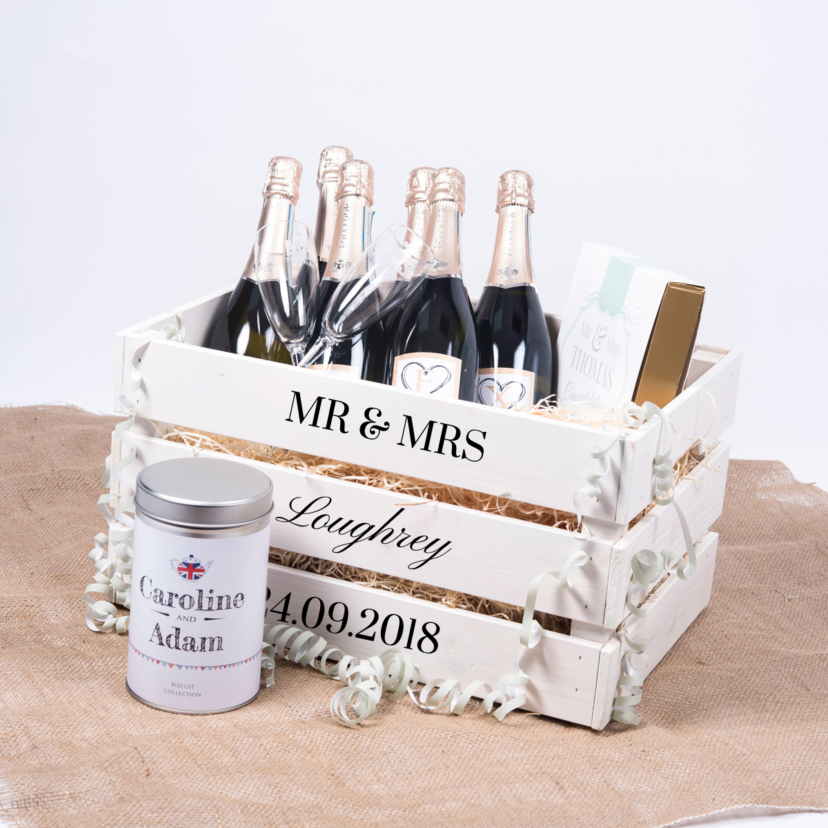 Personalised Large Wooden Crate - Anniversary