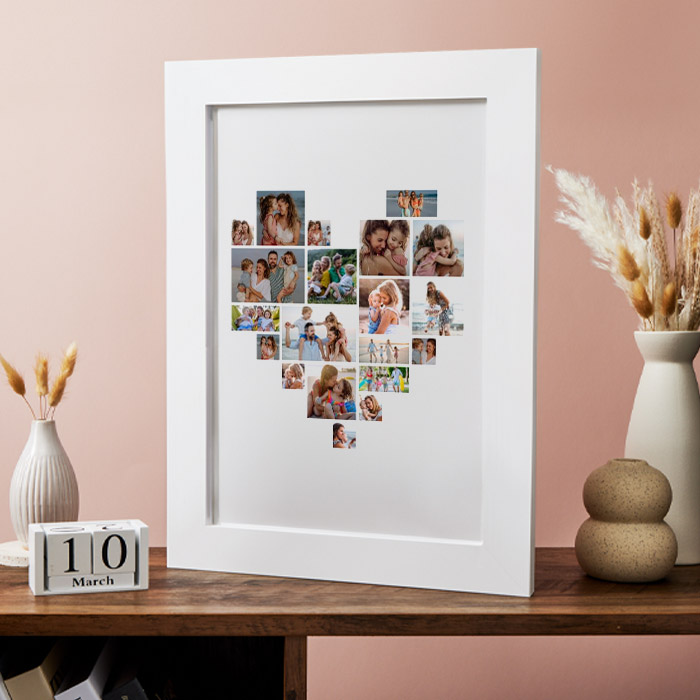 Multi Photo Upload Framed Print - Photo Heart - Mother's Day