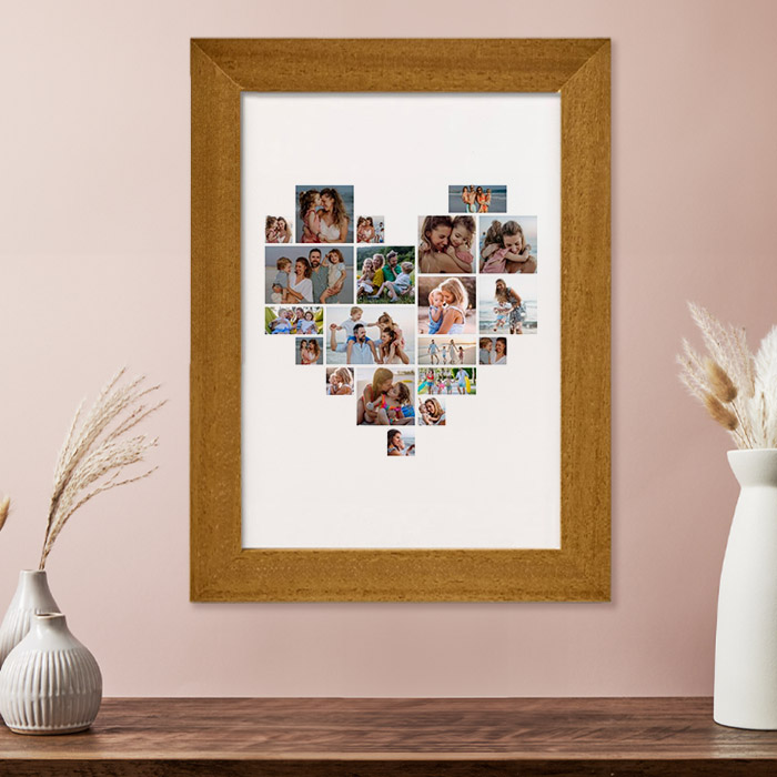 Multi Photo Upload Framed Print - Photo Heart - Mother's Day