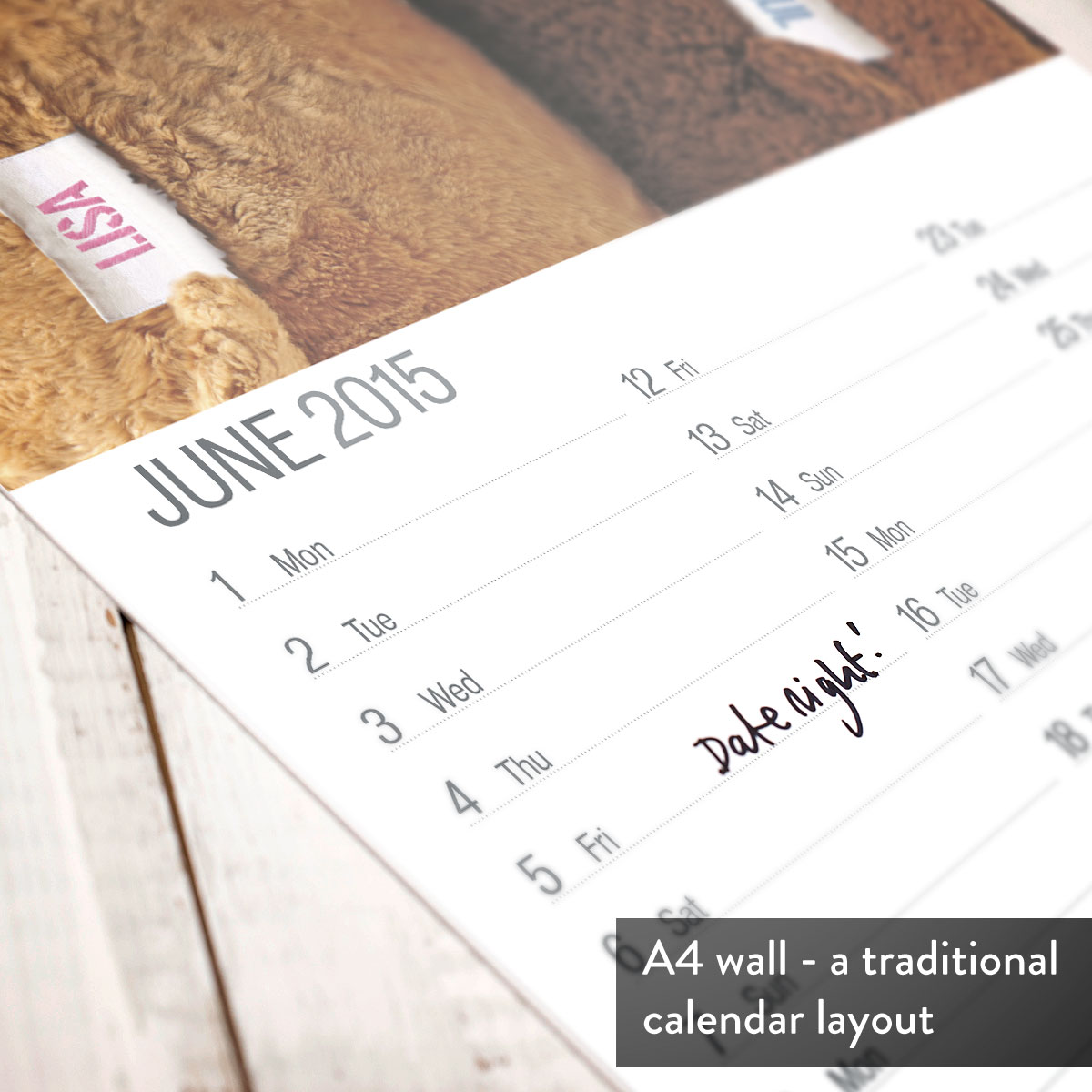 Personalised Anniversary Calendar