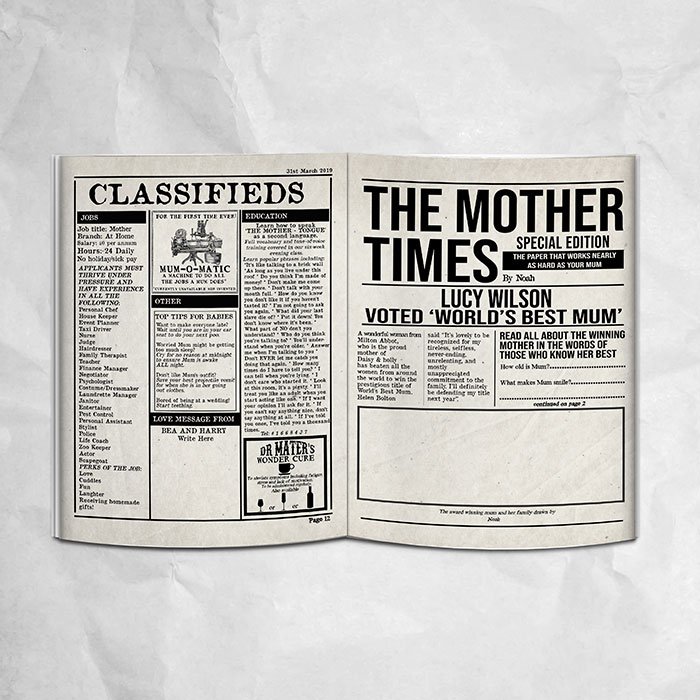 Personalised Newspaper - The Daily Mum