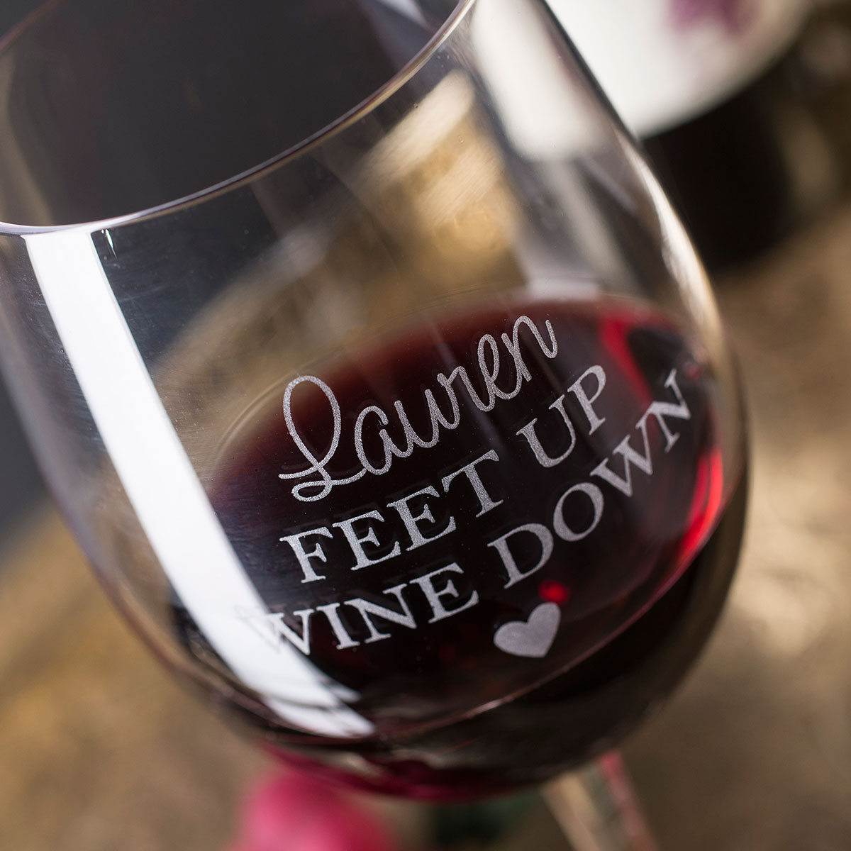 Personalised Wine Glass - Feet Up