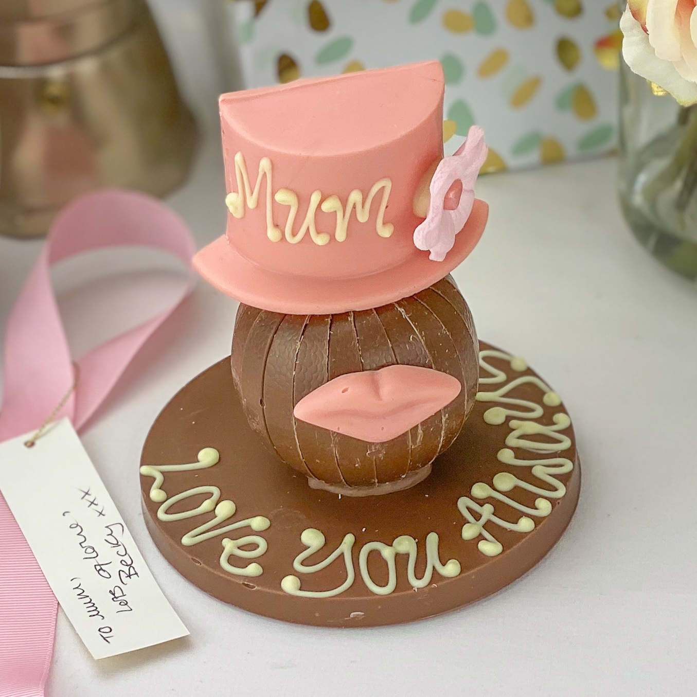 Personalised Terry's Chocolate Orange Pink Hat & Lips
