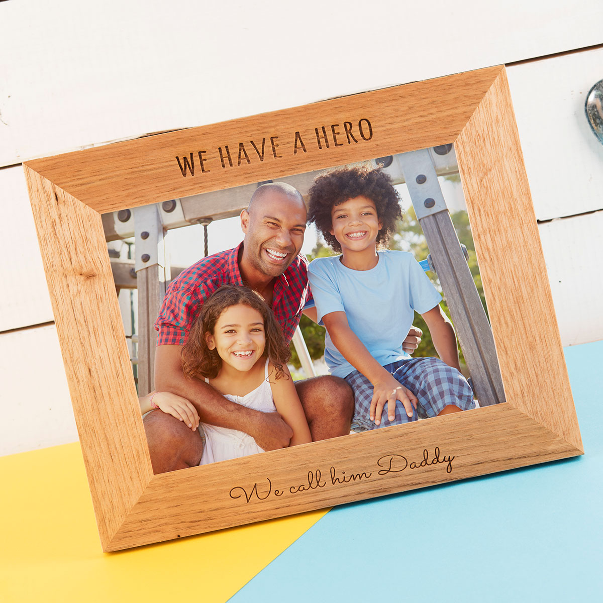 Personalised Wooden Photo Frame - A Hero