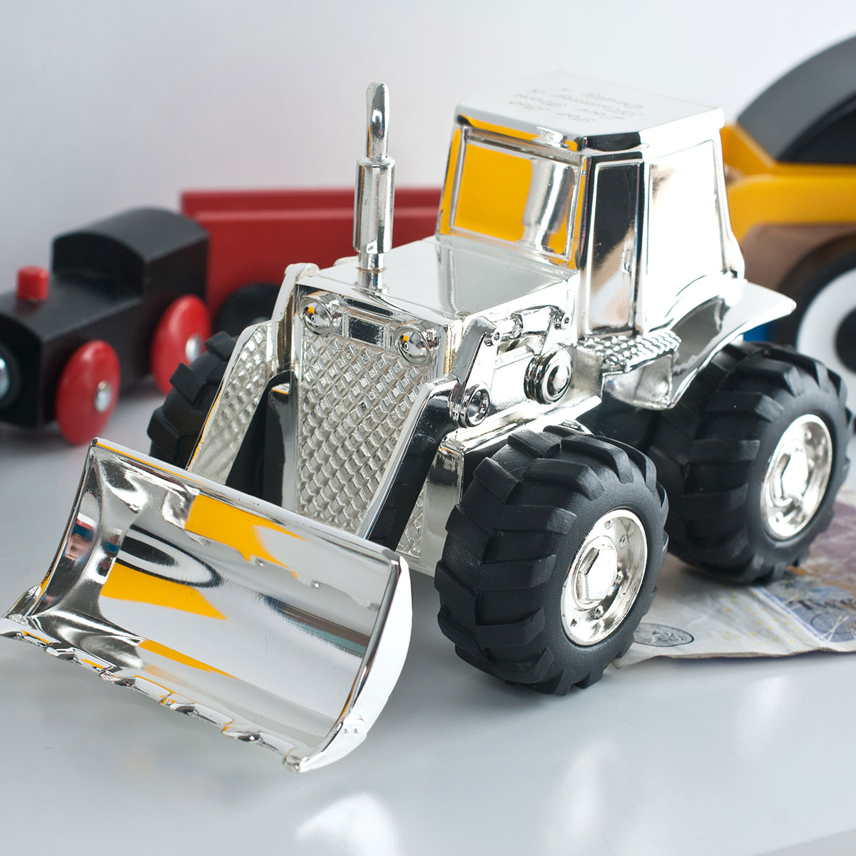 Personalised Digger Silver-Plated Money Box