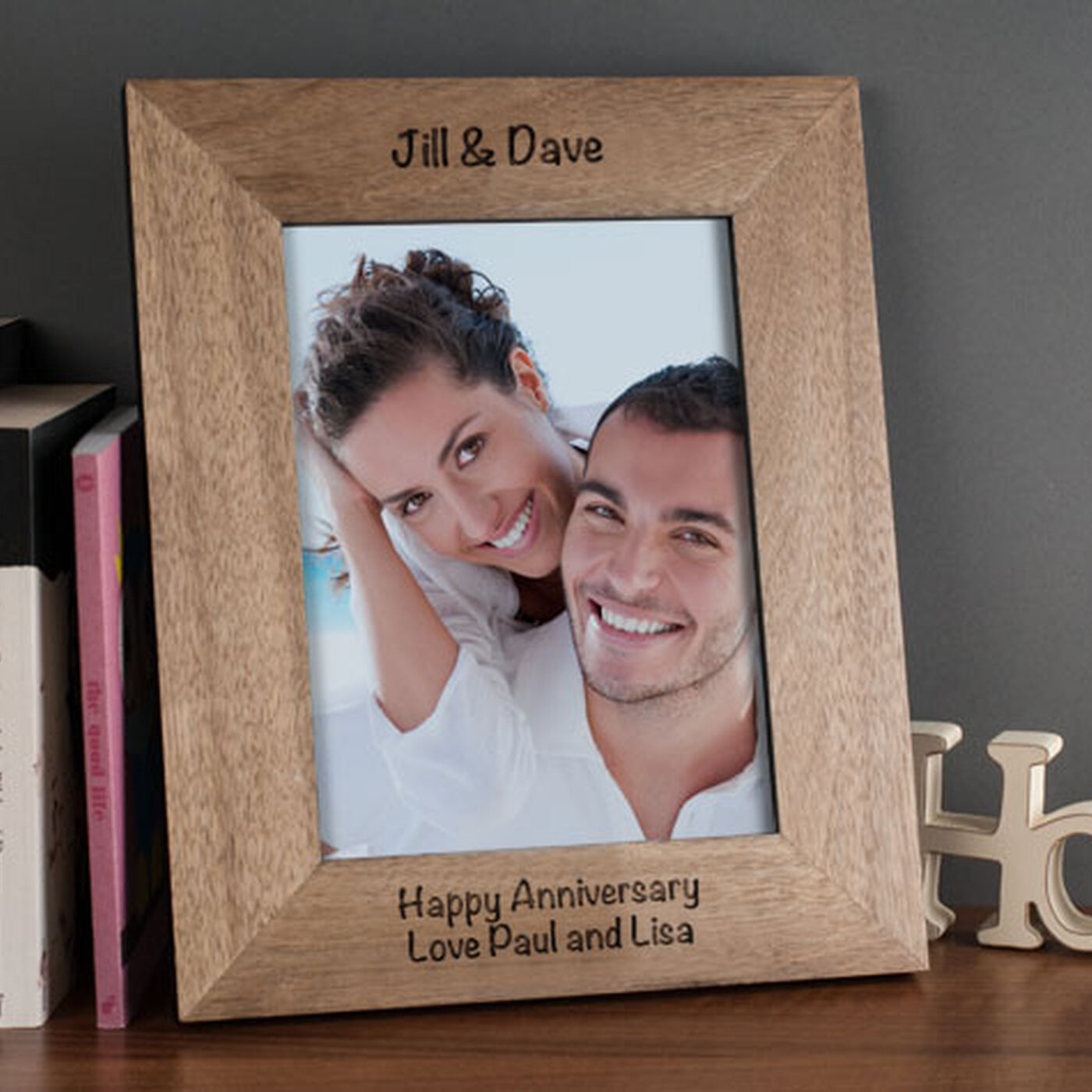 Engraved Wooden Photo Frame - Happy Valentine's Day