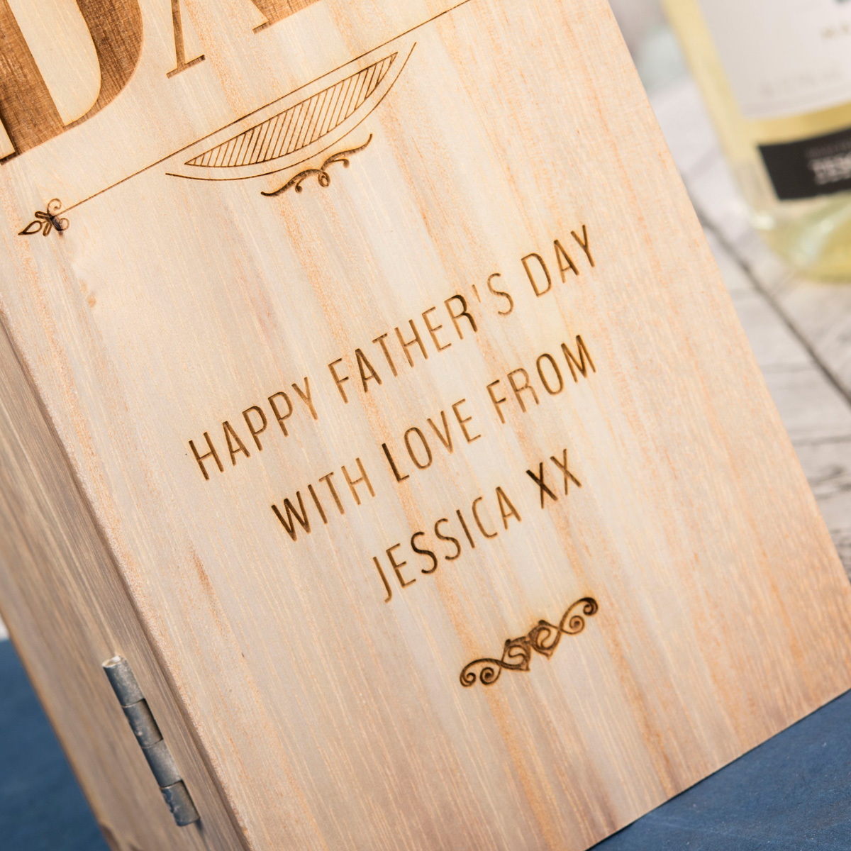 Personalised Luxury Wooden Wine Box - No1 Dad