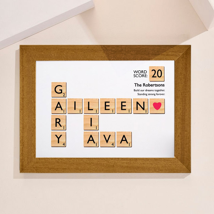 Personalised Framed Print - Letter Tiles