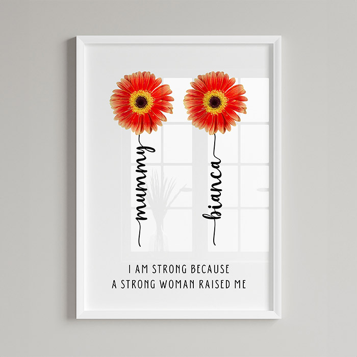 Personalised Strong Woman Flower Print
