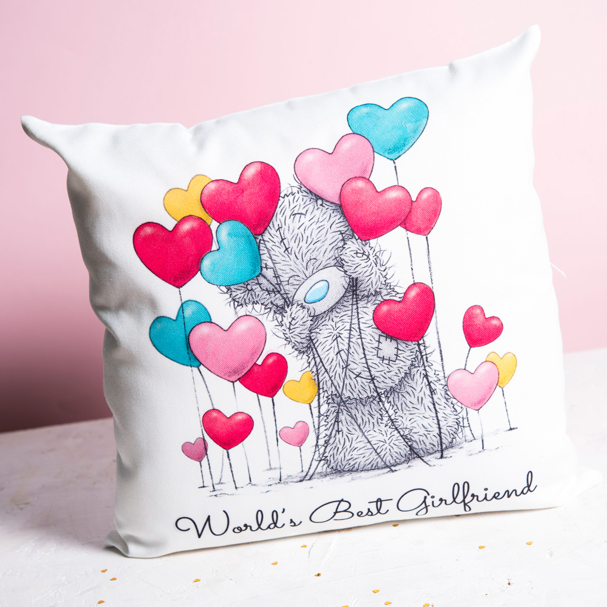 Personalised Me To You Cushion - Hearts, Any Message