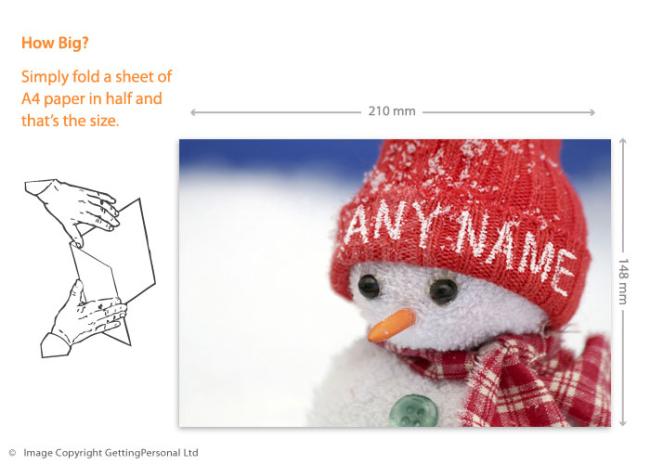 Personalised Christmas Card - Woolly Hat Snowman