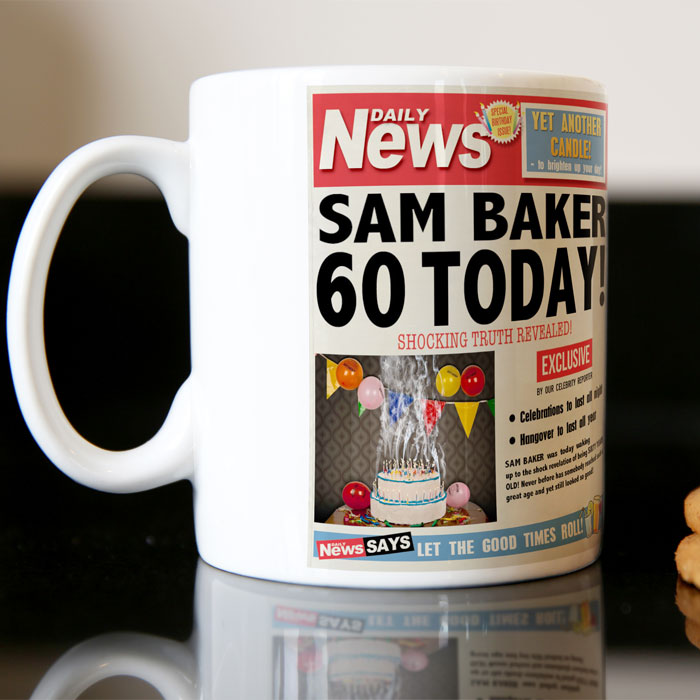 Personalised Mug - 60th Birthday News