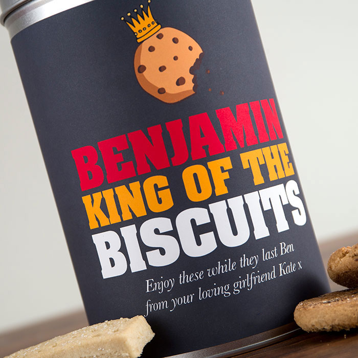 Personalised Tin With Biscuits - King Of The Biscuits