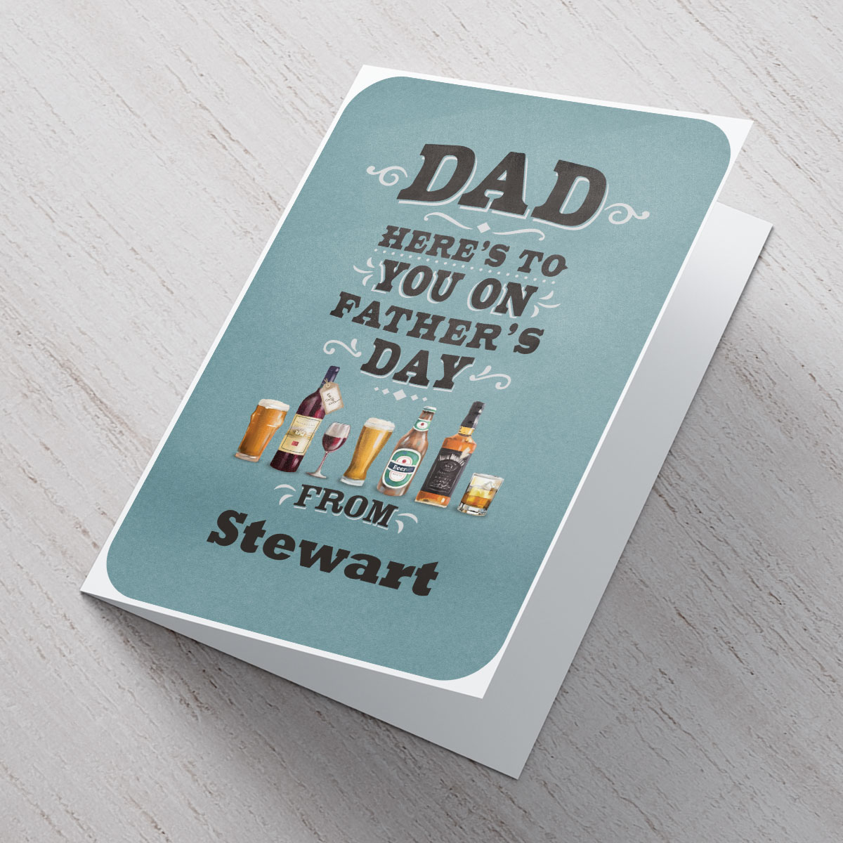 Personalised Father's Day Card - Here's To You Dad
