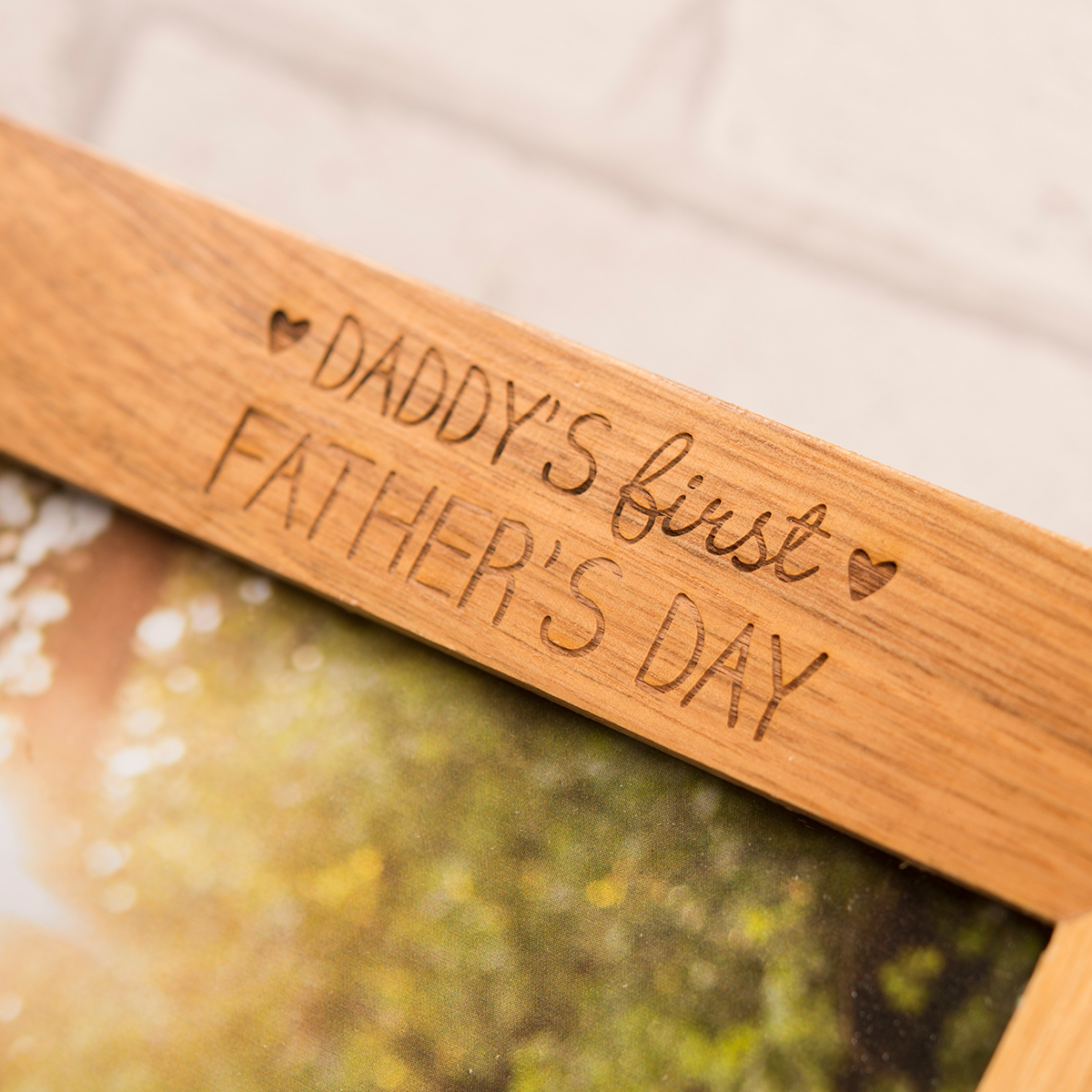 Personalised Wooden Photo Frame - Daddy's First Father's Day