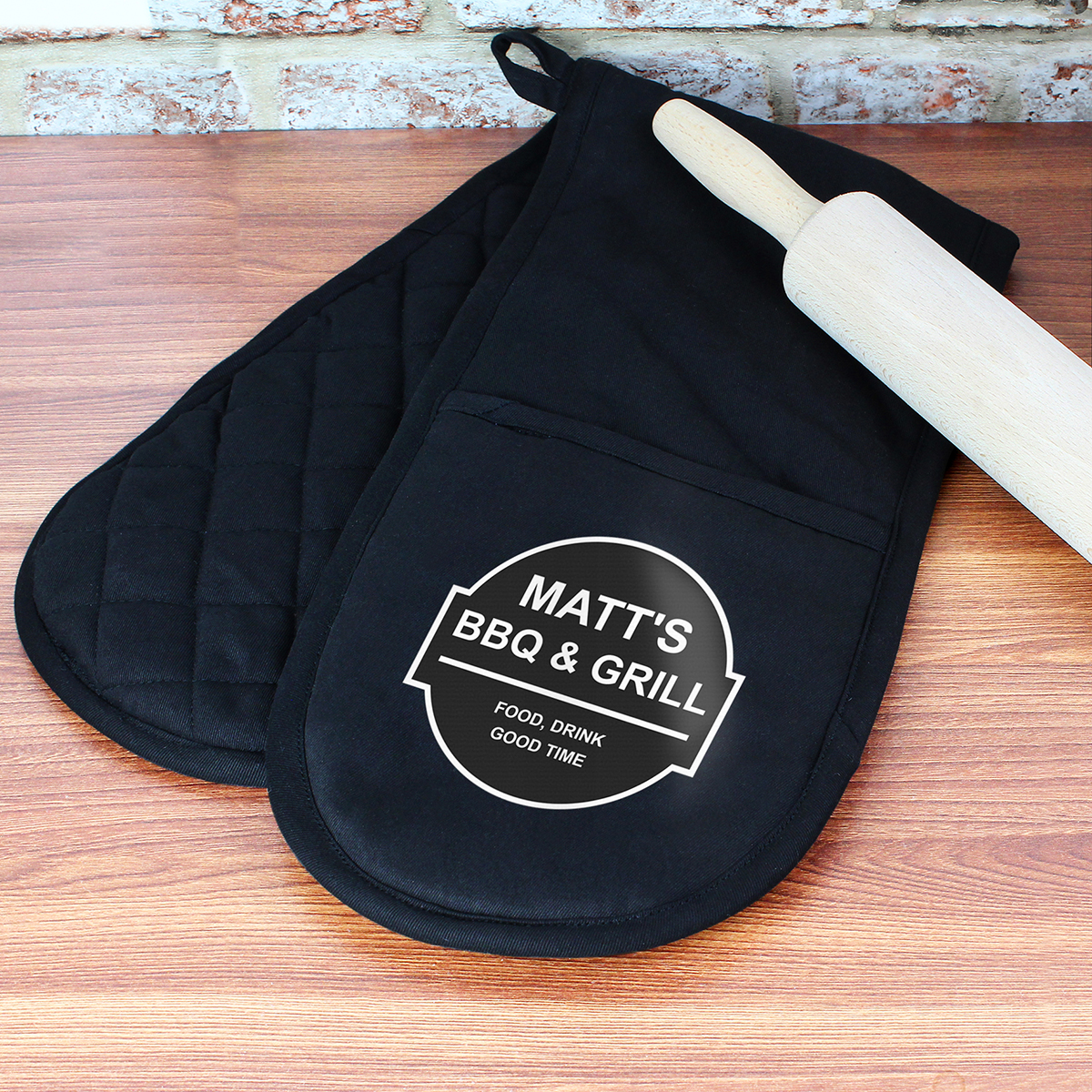 Personalised BBQ & Grill Oven Gloves - Message