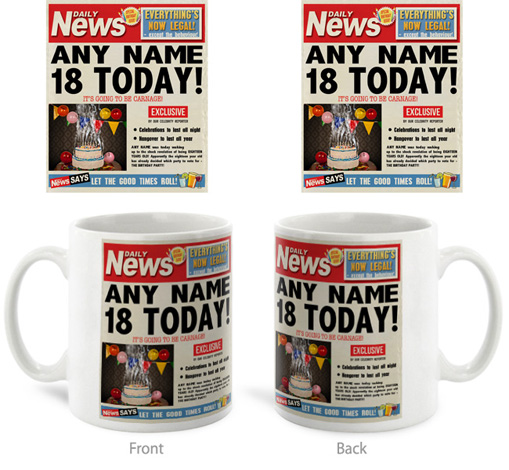 Personalised Mug - 18th Birthday News