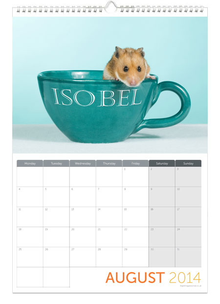 Personalised Cute Animals Calendar