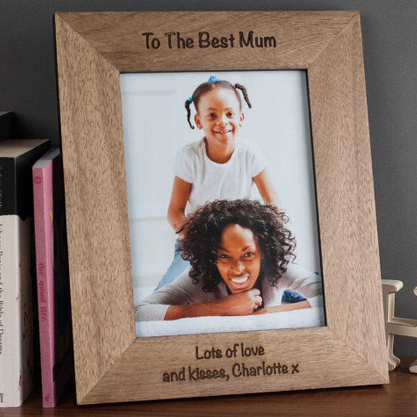 Engraved Wooden Photo Frame - Happy Valentine's Day