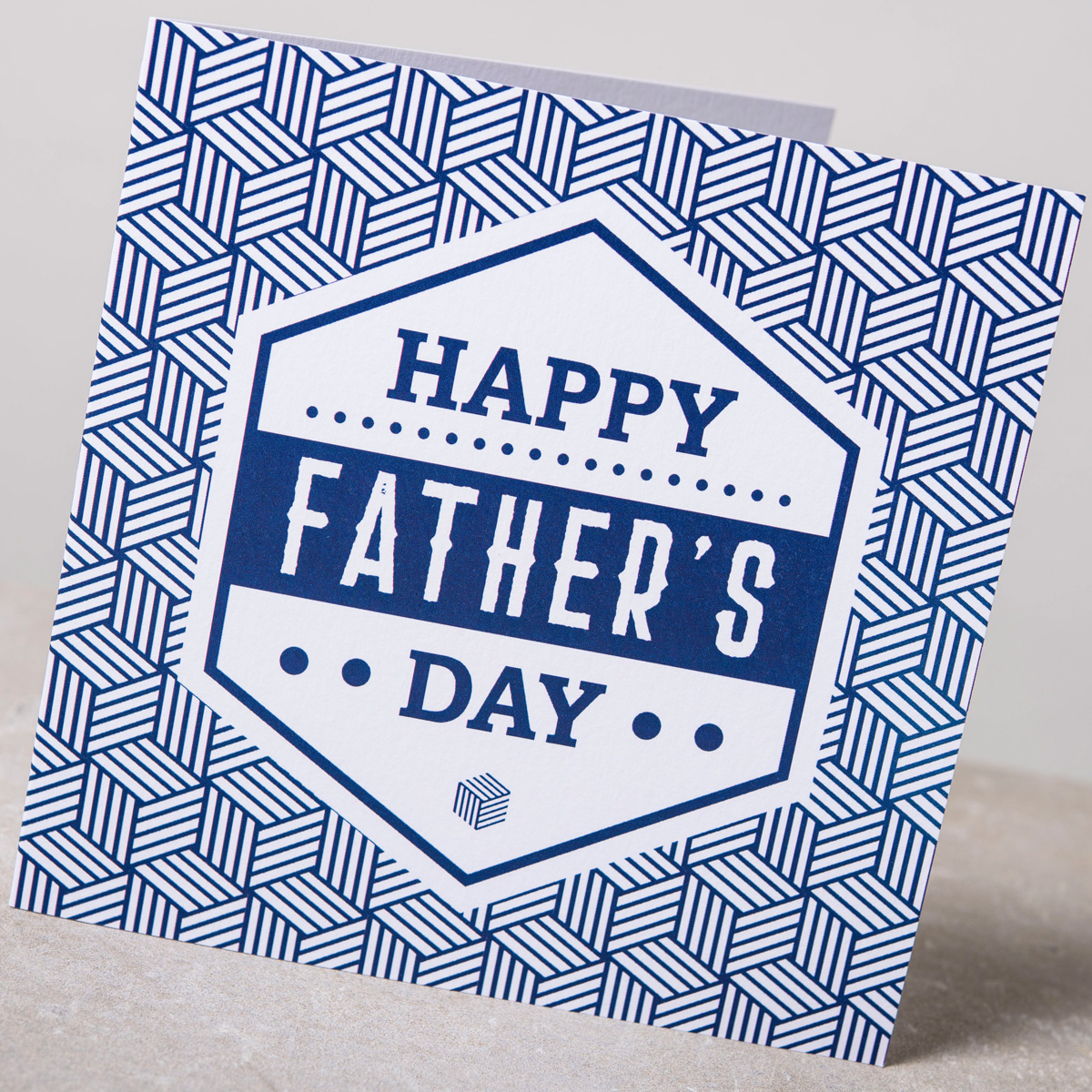 Personalised Father's Day Card - Happy Blue Pattern