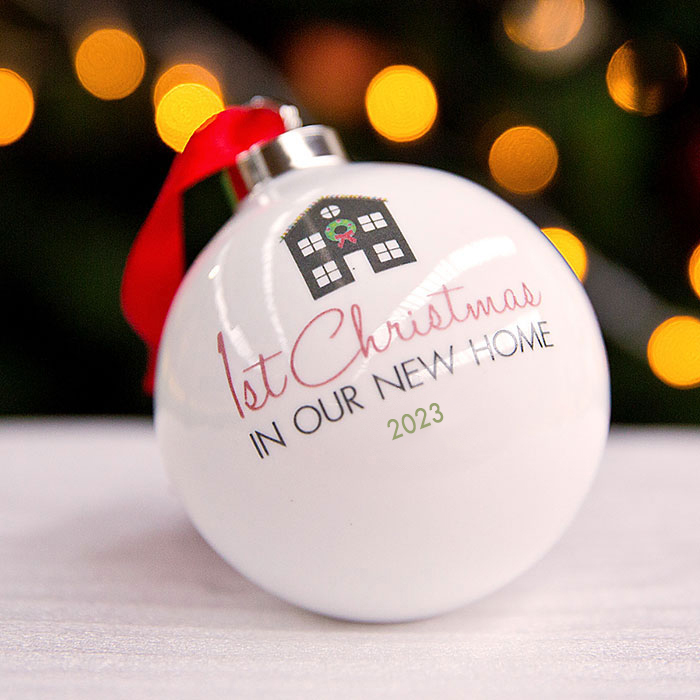 Personalised Bauble - 1st Christmas In Our New Home