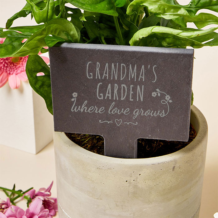 Personalised Slate Plant Marker - Where Love Grows - Mother's Day