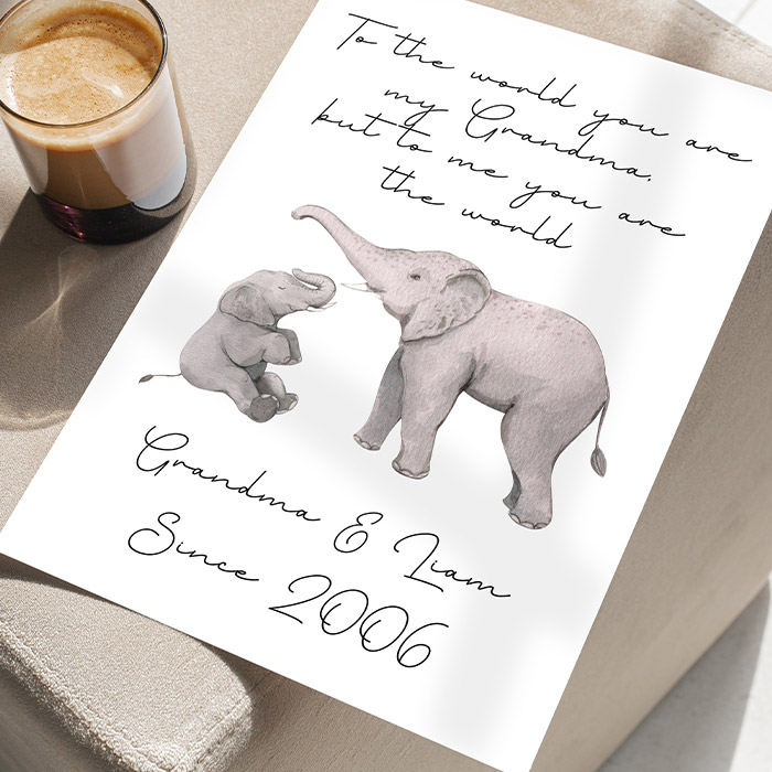 Personalised Elephant Print
