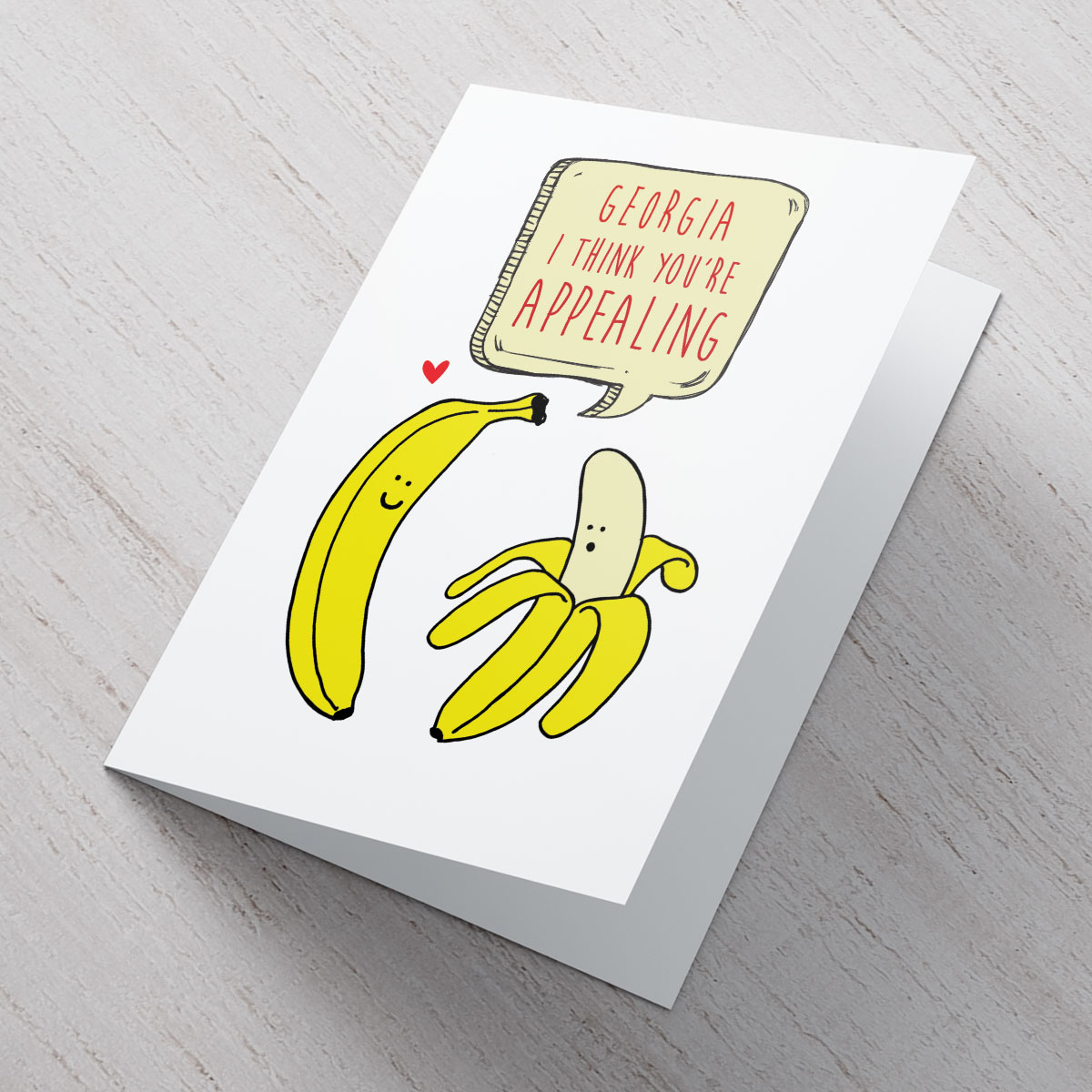 Personalised Valentine's Card - Appealing Banana